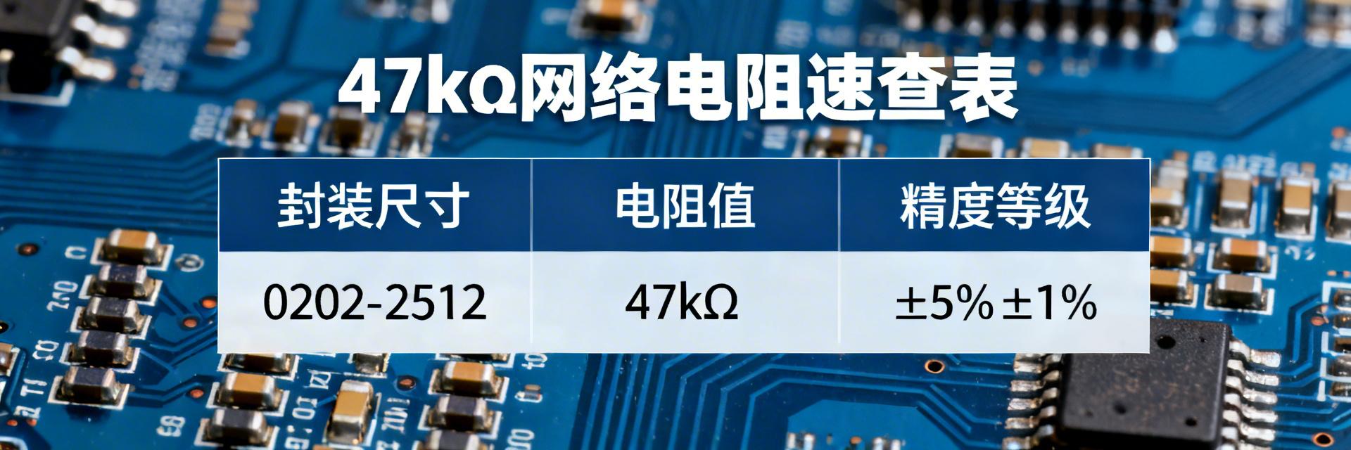 47k&Omega;电阻网络全参数速查表：封装尺寸+功率+精度一次看懂